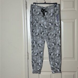 NEW ARTISAN*NY Women's Grey Black and White Elephant Print Pajama Pants Size XL